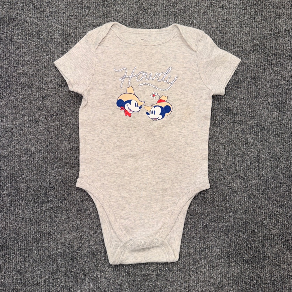 Jumping Beans Disney Mickey Minnie Mouse Howdy Gray Bodysuit 18 Months UJ51L001U
